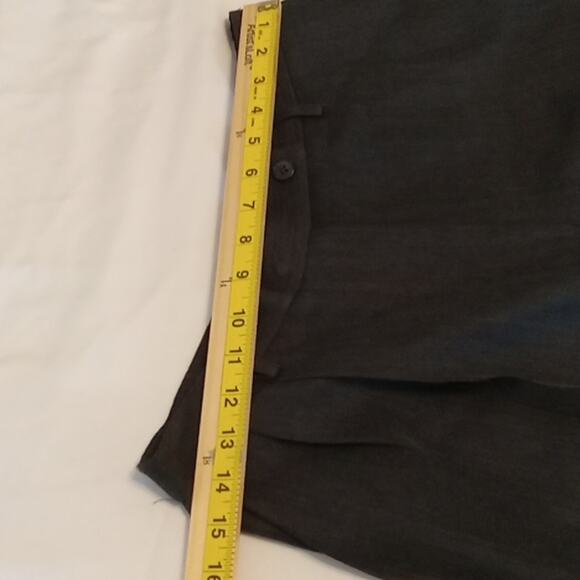 First Issue Women's Petite 12 Wide leg Black Pin Stripe high rise Pants. Office - Picture 7 of 9